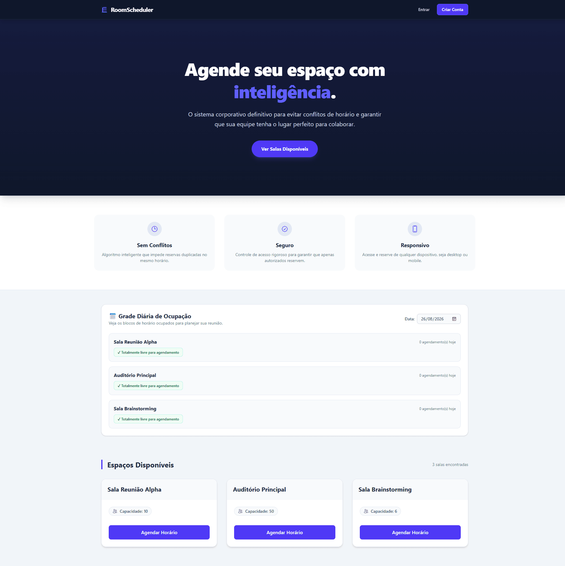 Grade Diária de Ocupação & Timeline